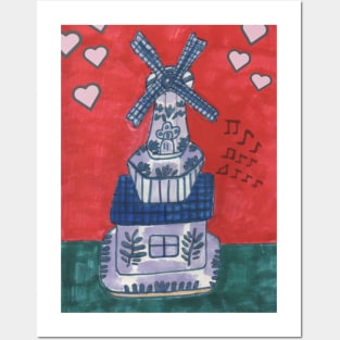 Romantic Music Windmill Posters and Art